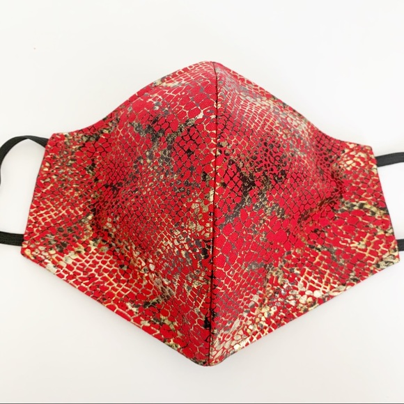 2 PC Fashion Face Mask Handmade Snake Glitter - Picture 3 of 4